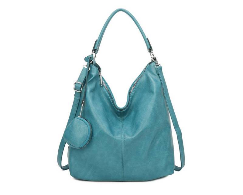 ITALYSHOP24 Schultertasche XXL DAMEN TASCHE SHOPPER Hobo Cross Bag Reisetasche Umhängetasche, LEDER OPTIK, große Tasche für Sport Schule Reise Freizeit Urlaub von ITALYSHOP24
