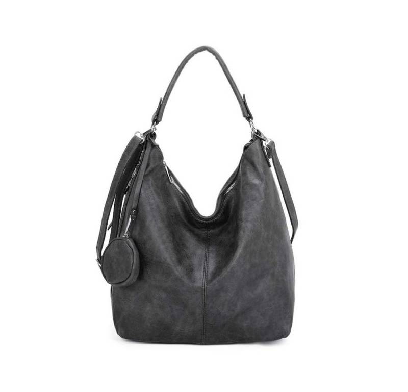 ITALYSHOP24 Schultertasche XXL DAMEN TASCHE SHOPPER Hobo Cross Bag Reisetasche Umhängetasche, LEDER OPTIK, große Tasche für Sport Schule Reise Freizeit Urlaub von ITALYSHOP24