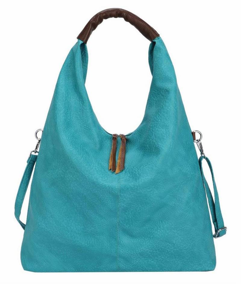 ITALYSHOP24 Schultertasche XXL Damen Shopper Tasche Freizeittasche Hobo Bag Weekender Reisetasche, Urlaub Handtasche Henkeltasche Umhängetasche Beuteltasche Bürotasche von ITALYSHOP24