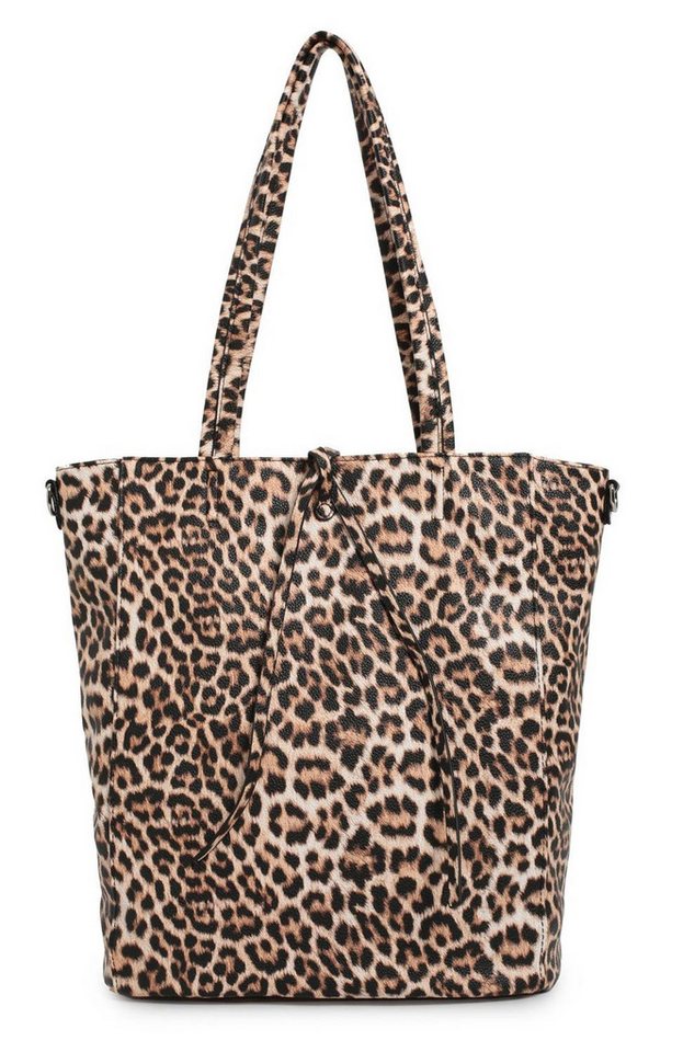 ITALYSHOP24 Schultertasche XXL Damen Tasche LEOPARD Shopper Umhängetasche Handtasche Leder Optik, Tote Bag Leopard Print Beuteltasche Weekender Reisetasche Shopping Leo von ITALYSHOP24