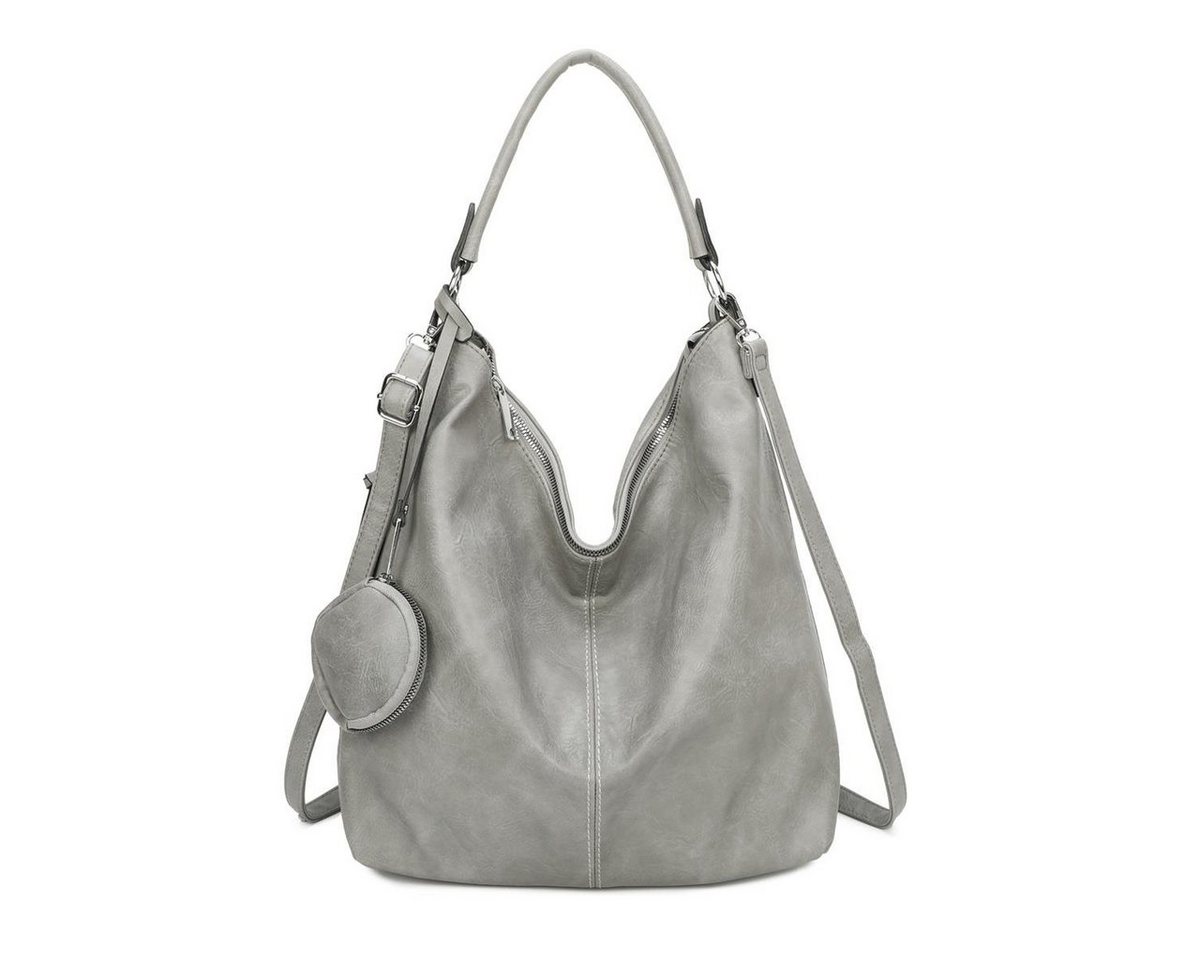 ITALYSHOP24 Schultertasche XXL DAMEN TASCHE SHOPPER Hobo Cross Bag Reisetasche Umhängetasche, LEDER OPTIK, große Tasche für Sport Schule Reise Freizeit Urlaub von ITALYSHOP24