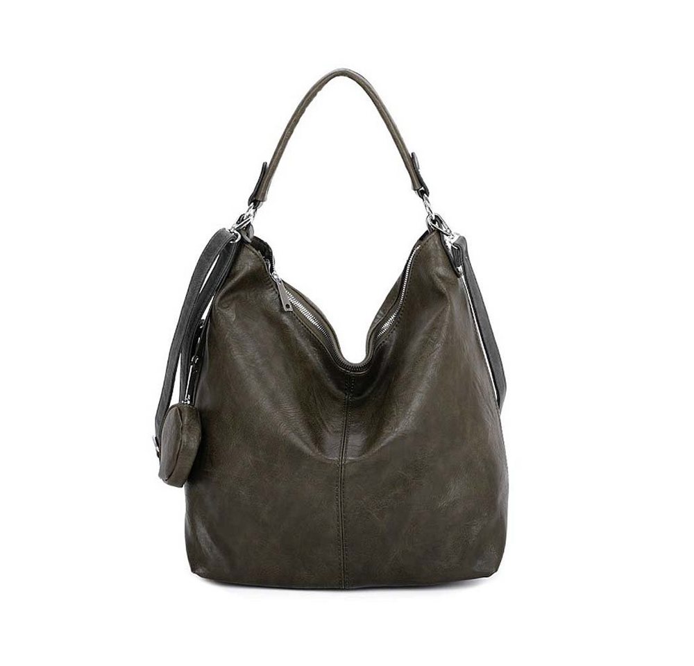 ITALYSHOP24 Schultertasche XXL DAMEN TASCHE SHOPPER Hobo Cross Bag Reisetasche Umhängetasche, LEDER OPTIK, große Tasche für Sport Schule Reise Freizeit Urlaub von ITALYSHOP24