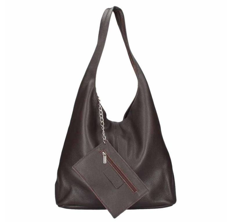 ITALYSHOP24 Shopper Made in Italy XL Damen echtes Leder Tasche Schultertasche Hobo Bag, Umhängetasche Workbag Businesstasche Ledertasche Beuteltasche Freizeit von ITALYSHOP24
