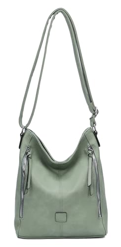OBC DAMEN TASCHE Umhängetasche Schultertasche Shopper Crossbody Henkeltasche CrossOver Kunstleder Beuteltasche Handtasche Hobo Bag Reise Mint von ITALYSHOP24