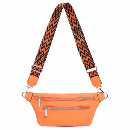 OBC Damen Brusttasche Tasche Crossbody Gürteltasche Umhängetasche Hüfttasche Cross-Over Bodybag Orange von ITALYSHOP24