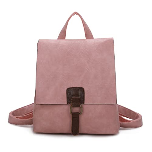 OBC Damen Rucksack Tasche Crossbody Handtasche Messenger Schultertasche Umhängetasche Shopper Vintage Kuriertasche Überschlagtasche Leder Optik Rosa von ITALYSHOP24