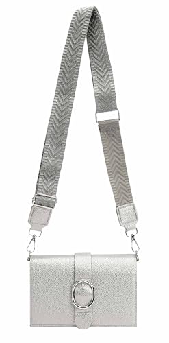 Damen Tasche Cross Over Body Bag Brusttasche Umhängetasche Schultertasche Brieftasche Smartphone Geldbörse Geldtasche Abend Handy Clutch Kartenetui Antiksilber V1 von ITALYSHOP24