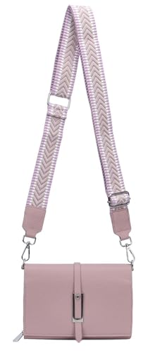 Damen Tasche Cross Over Body Bag Brusttasche Umhängetasche Schultertasche Brieftasche Smartphone Geldbörse Geldtasche Abend Handy Clutch Kartenetui Flieder V2 von ITALYSHOP24