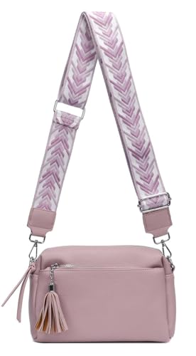 Damen Tasche Cross Over Body Bag Brusttasche Umhängetasche Schultertasche Brieftasche Smartphone Geldtasche Abend Handy Clutch Flieder von ITALYSHOP24
