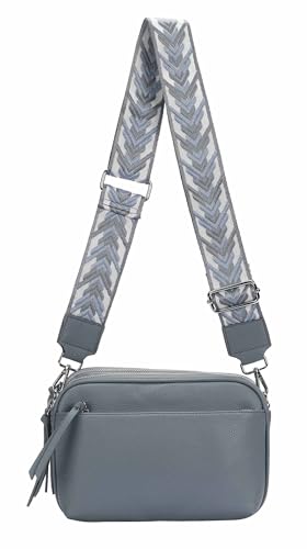 Damen Tasche Cross Over Body Bag Brusttasche Umhängetasche Schultertasche Brieftasche Smartphone Geldtasche Abend Handy Clutch Jeansblau von ITALYSHOP24