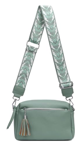Damen Tasche Cross Over Body Bag Brusttasche Umhängetasche Schultertasche Brieftasche Smartphone Geldtasche Abend Handy Clutch Mint von ITALYSHOP24
