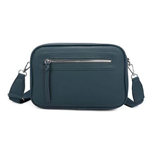 OBC Damen Tasche Schultertasche Crossbody Umhängetasche Bodybag Handytasche Crossover Damentasche Handtasche Reise Kunst-Leder Jeansblau von ITALYSHOP24