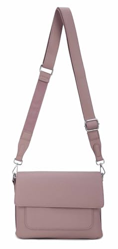 Damen Tasche Shopper Brusttasche Schultertasche Crossbody Trio Umhängetasche Messenger Handtasche Crossover BodyBag Flieder von ITALYSHOP24