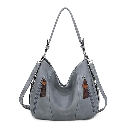 OBC Damen Tasche Shopper Hobo-Bag Schultertasche Leder Optik Umhängetasche Handtasche Crossover Reisetasche Beuteltasche Handtasche Hellblau von ITALYSHOP24