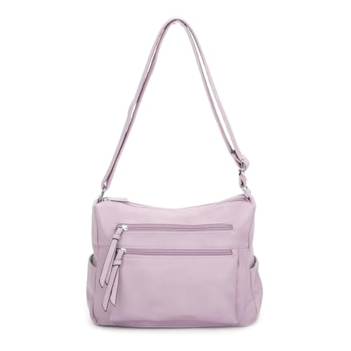 OBC Damen Tasche Shopper Schultertasche Umhängetasche Crossbody Henkeltasche Beuteltasche Crossover Handtasche City Bag Reise Kunst-Leder Rosa von ITALYSHOP24