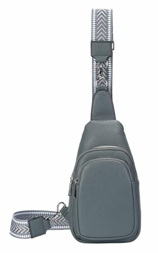 Unisex Crossbody Bodybag Sling Tasche Rucksack Crossover Schultertasche Brusttasche Umhängetasche Bag Damen Herren Jeansblau V1 von ITALYSHOP24