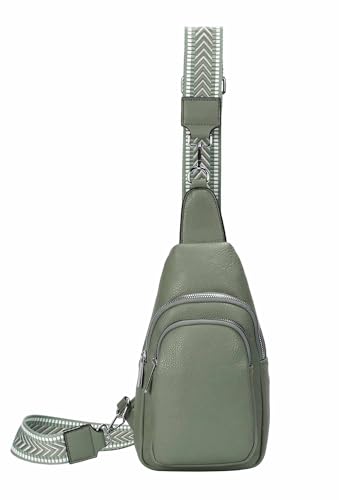 Unisex Crossbody Bodybag Sling Tasche Rucksack Crossover Schultertasche Brusttasche Umhängetasche Bag damen herren Mint von ITALYSHOP24