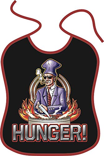 ITATI-Textilien Erwachsenen Lätzchen Groß = Hunger = Großes Lätzchen mit lustigen Design (BG-44996) von ITATI-Textilien
