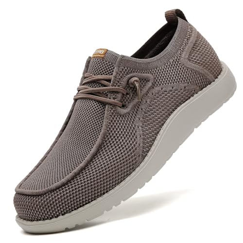 ITAZERO Herren-Schuhe mit breiter Breite – breite lässige Wanderschuhe für große und große Männer – große Herren-Loafer & Slipper für Diabetes, Plantarfasziitis, 02 Khaki, 14 Wide von ITAZERO