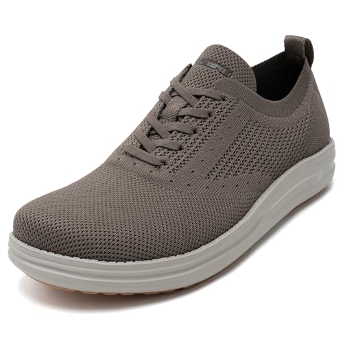 ITAZERO Herren-Wanderschuhe mit breiter Zehenbox, Netzstoff, breite Breite, mit Fußgewölbeunterstützung, Einlegesohle für Plantarfasziitis, Khaki, 14 Wide von ITAZERO