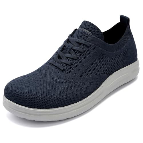 ITAZERO Herren-Wanderschuhe mit breiter Zehenbox, Netzstoff, breite Breite, mit Fußgewölbeunterstützung, Einlegesohle für Plantarfasziitis, Marineblau, 42 EU von ITAZERO