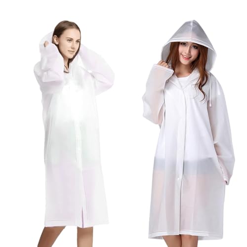 ITECHNIK 1 Stück Regenponcho Regencape Wiederverwendbar Regenmantel mit Kaputze Wasserdicht Transparent Regen Poncho Atmungsaktiv Regencape tragbarer Regenbekleidung Regenjacke von ITECHNIK