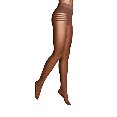 ITEM m6 - INVISIBLE Stripes Panty TIGHTS Damen | milk chocolate | M | L2 | Unsichtbare Strumpfhose mit Streifenmuster im 15 DEN Look von ITEM m6