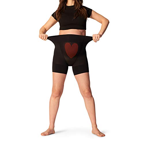 ITEM m6 - Kurze Umstandstrumpfhose mit Kompression für Schwangere, Blickdicht, Größe L, Mama Shorts, Schwarz von ITEM m6