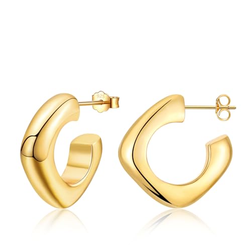 Chunky Gold Creolen, Leichte Hohle Wassertropfen Ohrringe für Frauen│Platz Offen Hoop Schmuck für Mädchen│Hoops für Geschenk von ITESSY