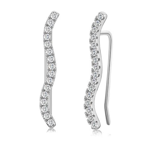 Ohrringe Silber Ohrstecker für Damen Mädchen, Climber Ohrringe mit 5A+Zirkonia Helix Knorpel von ITESSY