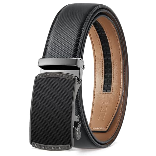 ITIEZY Gürtel Herren, Automatik Ledergürtel Ratsche für Herren Business Anzug, 35mm Breit Männer Gürtel, Größe Angepasst von ITIEZY