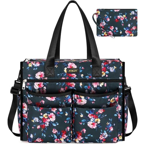ITIEZY Shopper Tasche Damen Groß, Wasserdicht Handtasche Tote Bag mit 18 Taschen 16 Zoll Laptoptasche Lehrertasche Arbeitstasche damen mit Reißverschluss für Uni Büro Arbeit Reisen von ITIEZY