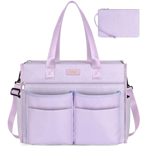 ITIEZY Shopper Tasche Damen Groß, Wasserdicht Handtasche Tote Bag mit 18 Taschen 16 Zoll Laptoptasche Lehrertasche Arbeitstasche damen mit Reißverschluss für Uni Büro Arbeit Reisen von ITIEZY
