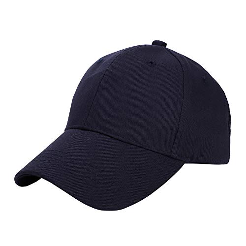 Baseball Cap Junge Mädchen Basecap Baumwolle Kinder Snapback Kappe Sommer Sonnenschutz Baseballkappe Einstellbar Atmungsaktiv Baseballmütze Einfarbig Casual Kindercap für Draußen Reise Dunkelblau von ITODA