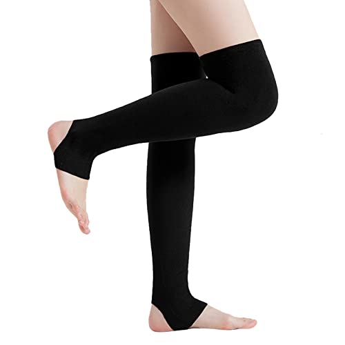 Beinwärmer Winter Beinstulpen mit Fersenloch Kniewärmer Damen Herren Stulpensocken Overknee Lang Stulpen Knieschützer Rutschfest Warm Beinstrümpfe Elastisch Stulpensocken Yoga Sport Ballett Schwarz von ITODA