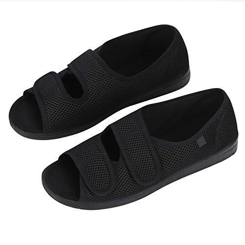 Damenschuhe Extra Weit Verbandsschuhe Damen Sandalen Rehaschuhe mit Klettverschluss Damensandalen Weiche Gummisohle Therapieschuhe Atmungsaktive Sandaletten Schuhe für Erwachsene Senioren von ITODA