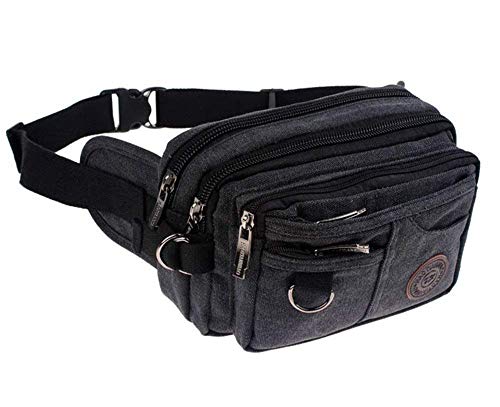 Gürteltasche mit 7 Fächern Freizeit Bumbag Canvas Tasche für Männer Damen Bauchtasche Unisex Hüfttasche in Verschiedenen Farben Outdoor Radfahren Reise Brusttasche Sport Umhängetasche Schwarz Gürteltasche mit 7 Fächern Freizeit Bumbag Canvas Tasche für Männer Damen Bauchtasche Unisex Hüfttasche in Verschiedenen Farben Outdoor Radfahren Reise Brusttasche Sport Umhängetasche Schwarz von ITODA