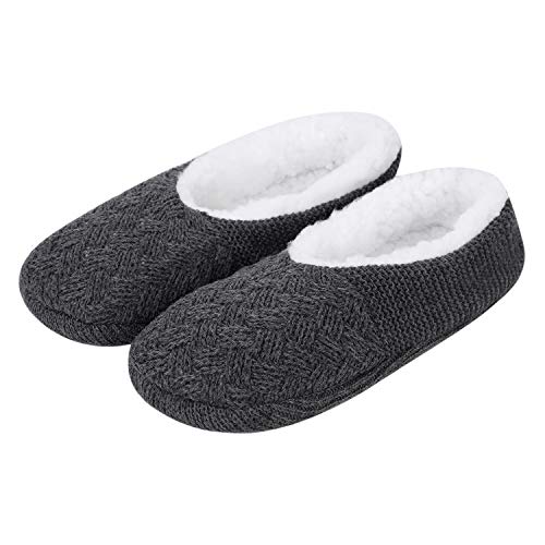 Hausschuhe Damen Herren Pantoffeln Winter Fleece Gefüttert Slippers Warm Verdickt Winterhausschuhe Gestrickt Weich Hausslippers Kuschelig Bequem Schlappen Rutschfest Plüschpantoffeln Indoor Bodensocke von ITODA