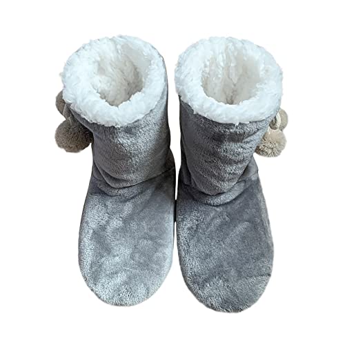 Hausschuhe Damen Hohe Hüttenschuhe Winter Plüsch Hausstiefel Warm Mädchen Pantoffeln Rutschfest Winterhausshuhe Stiefel Weich Verdickt Hüttenstiefel Gemütlich Mode Wärmepantoffeln Indoor Geschenk von ITODA