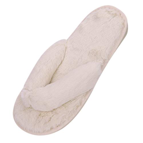 Hausschuhe Damen Plüschpantoffeln Mädchen Winterhausschuhe Plüsch Zehentrenner Pantoffeln Anti Rutsch Damenschuhe Weiche Sohle Mädchenschuhe Slippers Warmfutter Pantoletten für Zuhause Spa von ITODA