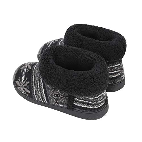 Hausschuhe Stiefel Hoch Hüttenschuhe Winter Damen Hüttenstiefel Strick Winterhausshuhe Gefüttert Wollhausschuhe rutschfest Pantoffeln Gummisohle Hausstiefel Warm Plüschhausschuhe Indoor Oudoor von ITODA