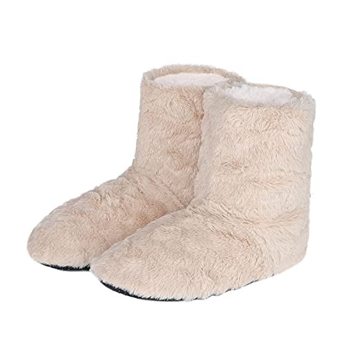 Hausschuhe Winter Hüttenschuhe Damen Hüttenstiefel Plüsch Hausstiefel Mädchen Pantoffeln Warm Gefüttert Winterhausshuhe rutschfest Sohle Stiefel Winterschuhe Flauschig Weich Plüschpantoffeln Indoor von ITODA