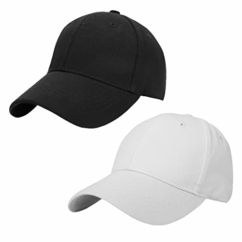 ITODA 2 Stücke Baseball Cap Junge Mädchen Basecap Baumwolle Kinder Snapback Kappe Sommer Sonnenschutz Baseballkappe Einstellbar Atmungsaktiv Baseballmütze Einfarbig Casual Kindercap für Draußen Reise von ITODA