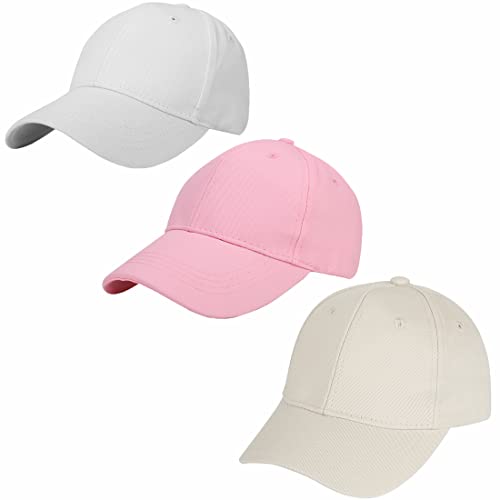 ITODA 3 Stücke Baseball Cap Junge Mädchen Basecap Baumwolle Kinder Snapback Kappe Sommer Sonnenschutz Baseballkappe Einstellbar Atmungsaktiv Baseballmütze Einfarbig Casual Kindercap für Draußen Reise von ITODA