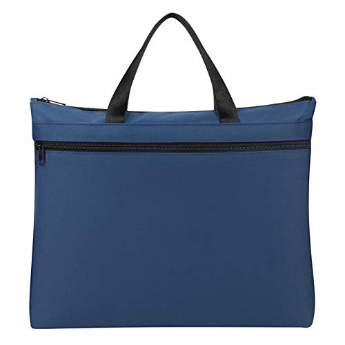 ITODA Aktentasche A4 Dokumententasche Business Aktenmappe Laptoptasche mit Reißverschluss Handtasche Jungen Mädchen Messenger Bag Blau Arbeitstasche Damen Herren Dokumentenmappe für Reise Schule Büro von ITODA