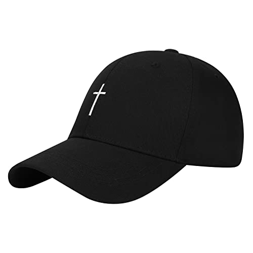 ITODA Baseball Cap Unisex Basecap Kreuz Stickerei Baseballcap Mode Baseballkappe Verstellbar Baseballmütze Damen Herren Kappe Sonnenschutz Faltbar Shirmmütze Snapback Freizeithut Outdoor Reise von ITODA