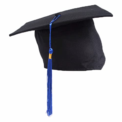 ITODA Doktorhut Abschluss Hut Unisex Bachelor Hut Uni Absolventenhut Verstellbar Bachelormütze Quaste Graduation Cap Abschlusshut für Abschlussfeiern vom Studium Universität Hochschule Abitur Blau von ITODA