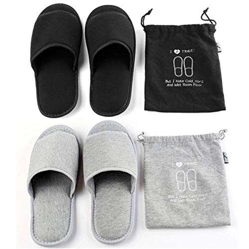 ITODA Frottierslipper Universalgröße Badeslipper Damen Herren Hotelslipper Unisex Gästehausschuhe Frottee Slipper Geschlossene Badepantoletten Faltbare Badeschuhe für Hotel Gäste Spa Hausschuhe von ITODA