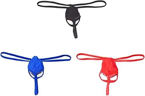 ITODA G-String Herren 3 Stück String Tanga Sexy Offen Set Erotisch Dessous Reizwäsche Männer Thong T-Back Slips Erotik Unterwäsche Dünn Höschen Durchsichtig Transparent Unterhose Eisseide Mankini Gay von ITODA