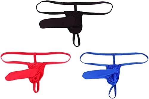 ITODA G-String Herren 3 Stück String Tanga Sexy Offen Set Erotisch Dessous Reizwäsche Männer Thong T-Back Slips Erotik Unterwäsche Dünn Höschen Durchsichtig Transparent Unterhose Eisseide Mankini Gay von ITODA